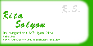 rita solyom business card